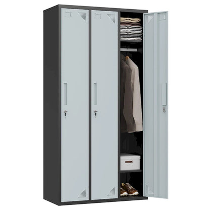 Steel School Locker with Key and 3 Doors