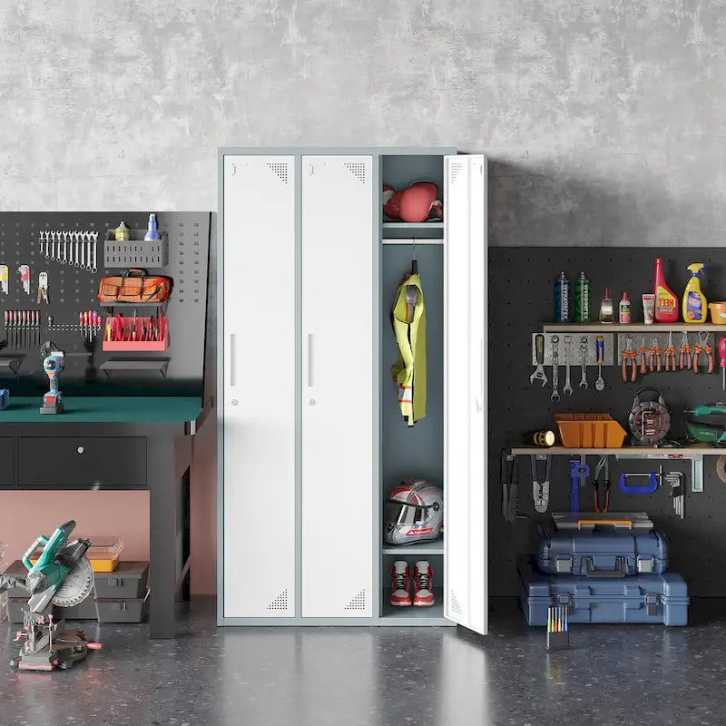 Steel School Locker with Key and 3 Doors