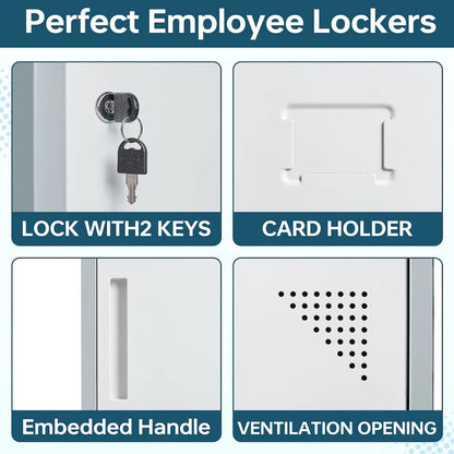 Steel School Locker with Key and 3 Doors