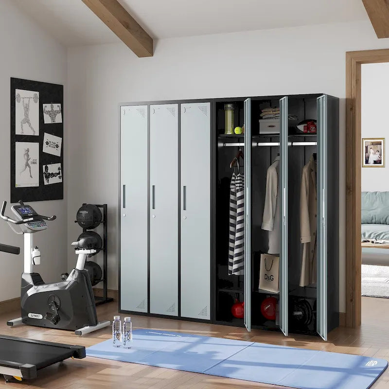 Steel School Locker with Key and 3 Doors