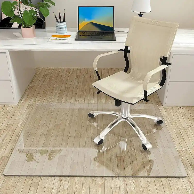 Office Chair Mat withTempered Glass for Hardwood Floor