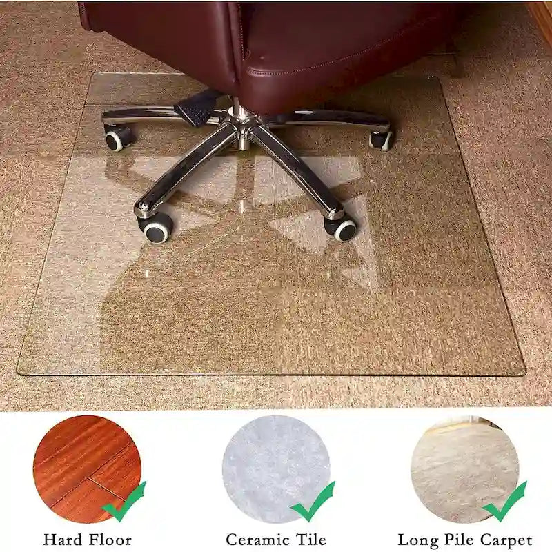 Office Chair Mat withTempered Glass for Hardwood Floor
