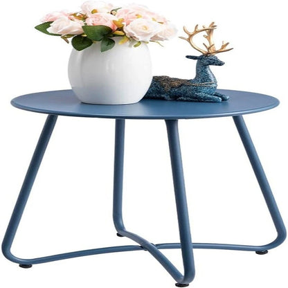 Small Round Metal Side Snack Table