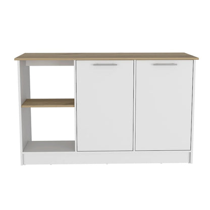 Kitchen Island for Dining Room, Kitchen, White / Light Oak