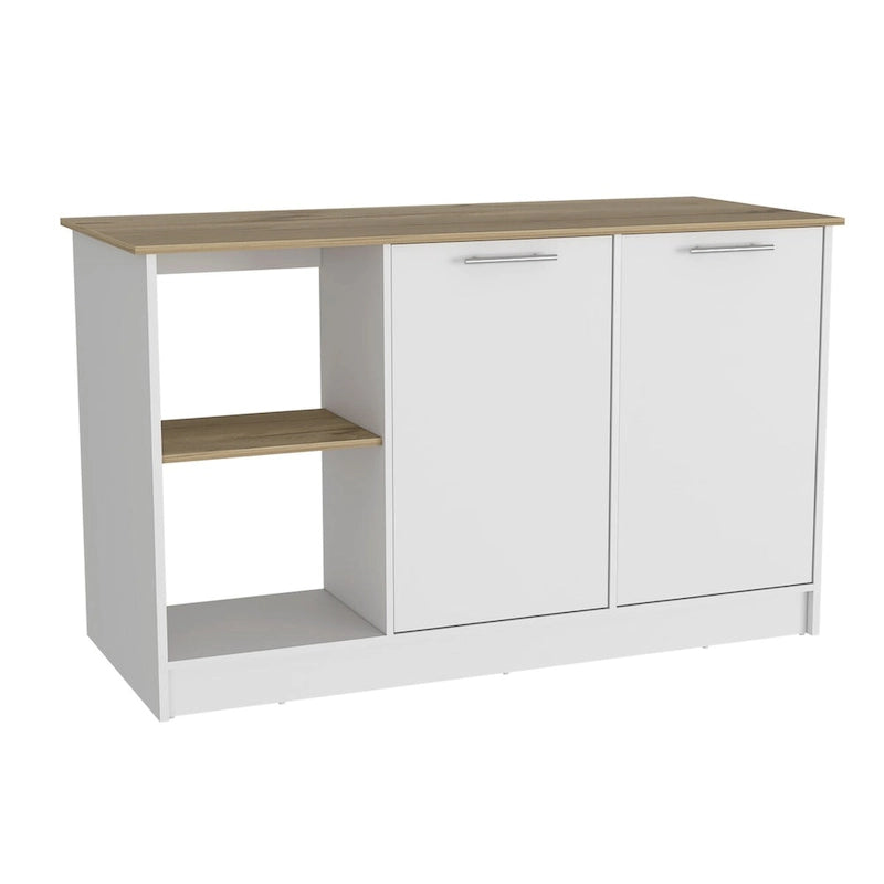 Kitchen Island for Dining Room, Kitchen, White / Light Oak