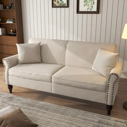 Modern 73 Nailhead Trim Loveseat Sofa