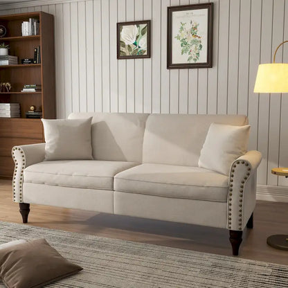 Modern 73 Nailhead Trim Loveseat Sofa