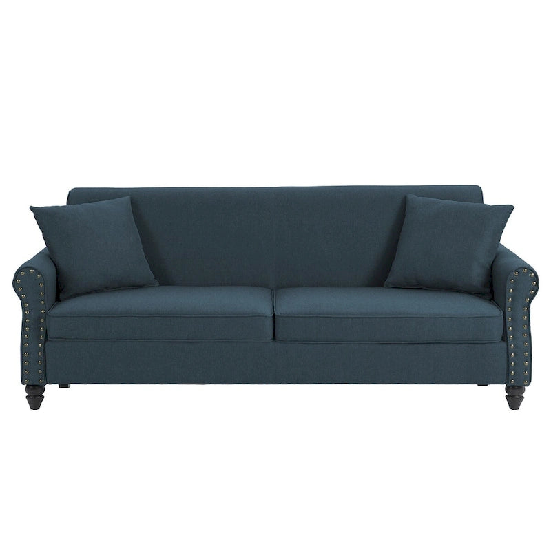 Modern 73 Nailhead Trim Loveseat Sofa