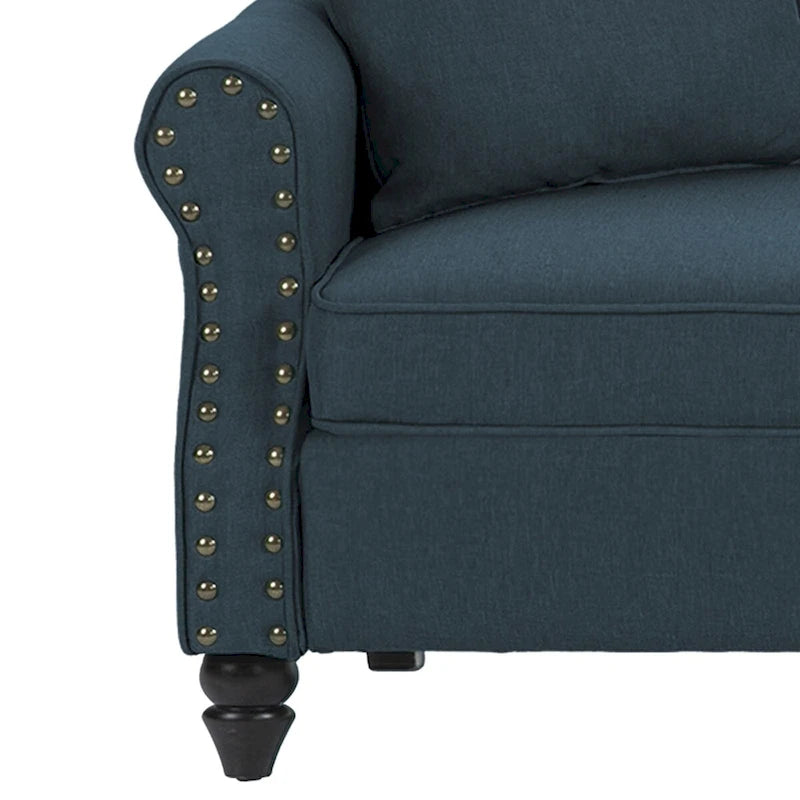 Modern 73 Nailhead Trim Loveseat Sofa
