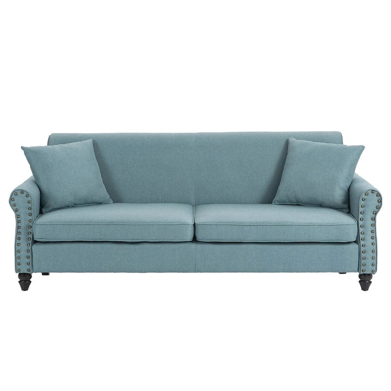 Modern 73 Nailhead Trim Loveseat Sofa
