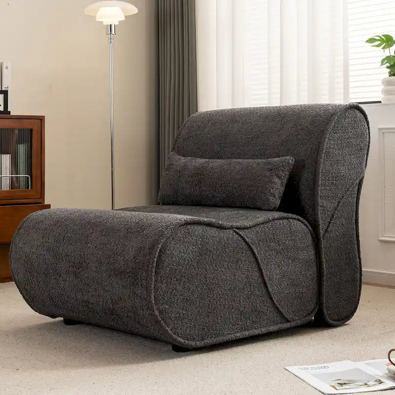 Soft Pellet Velvet Recliner, Comfortable Lounge Chair with Waist Pack Padding, Ideal for Living Room, Bedroom or Office