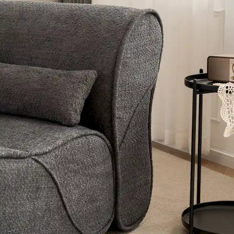 Soft Pellet Velvet Recliner, Comfortable Lounge Chair with Waist Pack Padding, Ideal for Living Room, Bedroom or Office