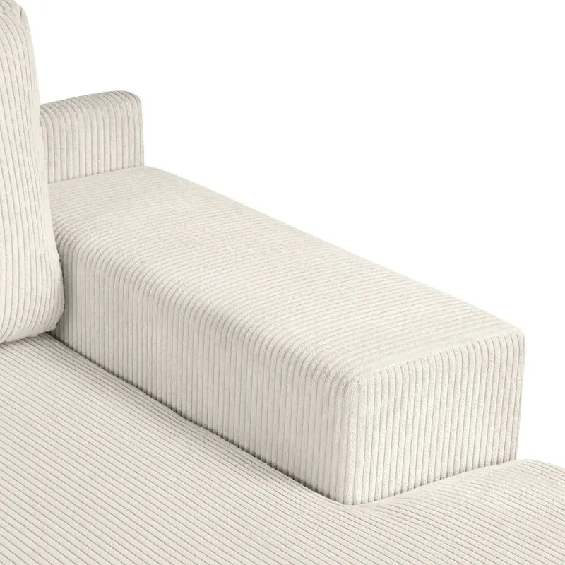 L-shaped Sofa Sectional Sofa with Two USB Ports and Two Power Sockets, a Storage Drawer and a Reversible Chaise Lounge