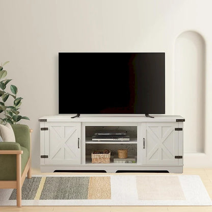 Roomfitters Modern Farmhouse TV Media Stand, Barn-Inspired Home Entertainment Console