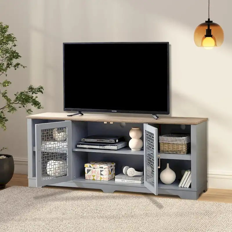 Roomfitters Modern Farmhouse TV Media Stand, Barn-Inspired Home Entertainment Console