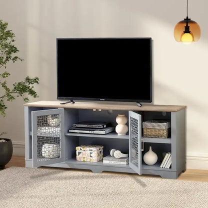 Roomfitters Modern Farmhouse TV Media Stand, Barn-Inspired Home Entertainment Console