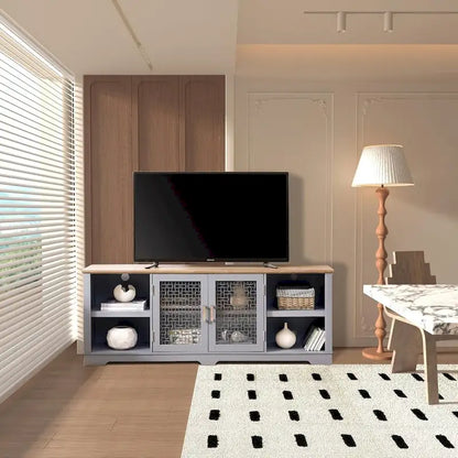 Roomfitters Modern Farmhouse TV Media Stand, Barn-Inspired Home Entertainment Console