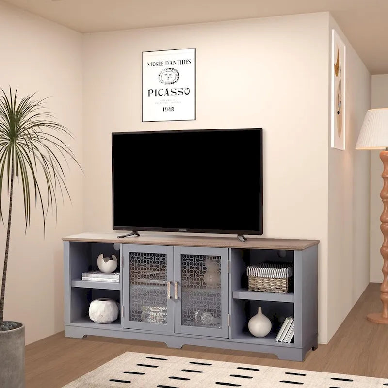 Roomfitters Modern Farmhouse TV Media Stand, Barn-Inspired Home Entertainment Console