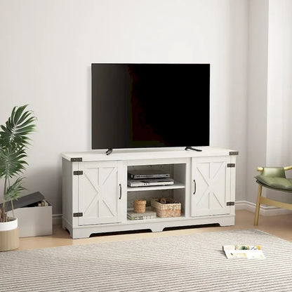Roomfitters Modern Farmhouse TV Media Stand, Barn-Inspired Home Entertainment Console