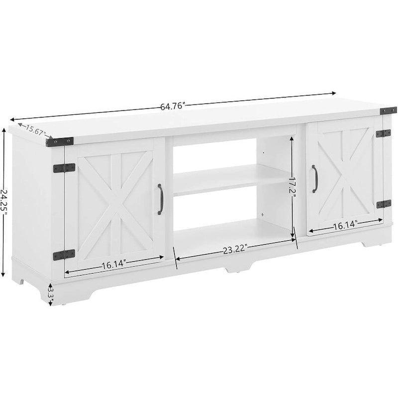 Roomfitters Modern Farmhouse TV Media Stand, Barn-Inspired Home Entertainment Console