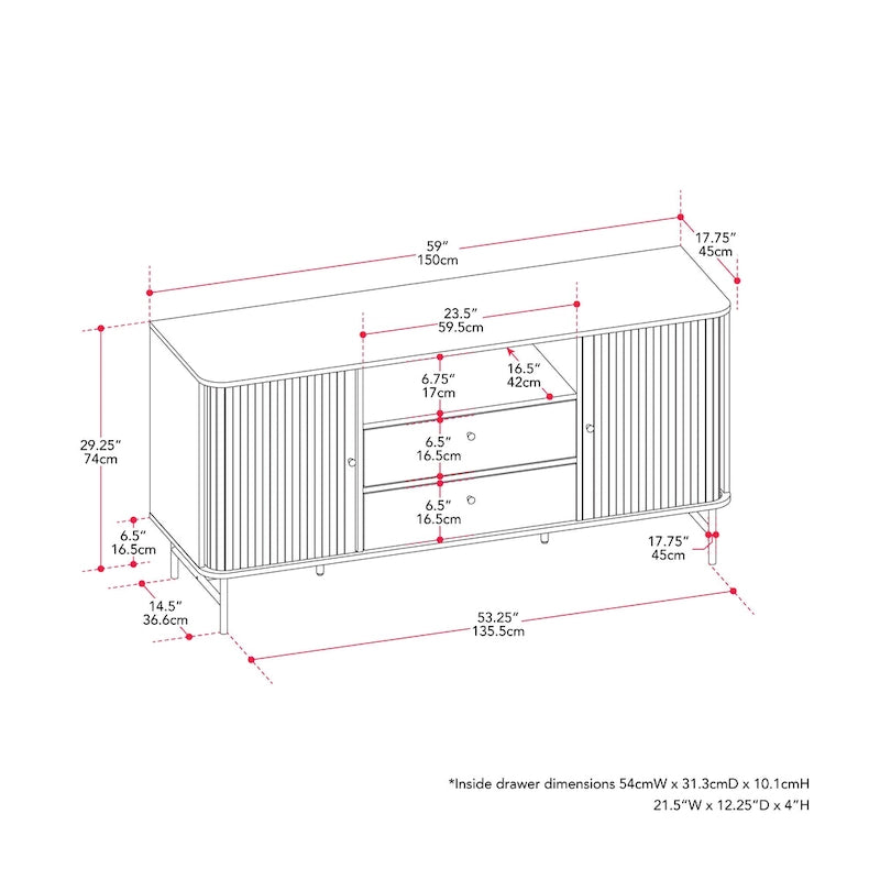 Riko Curved Sideboard Buffet