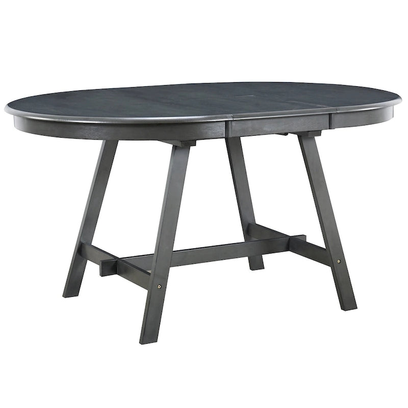 Retro Wood Dining Table Round Extendable Dining Table for Dining Room