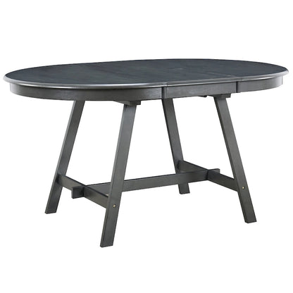 Retro Wood Dining Table Round Extendable Dining Table for Dining Room