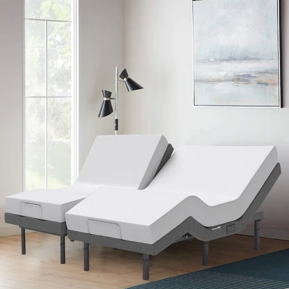Renanim Adjustable Bed Base with 14-inch Hybrid Foam Mattress