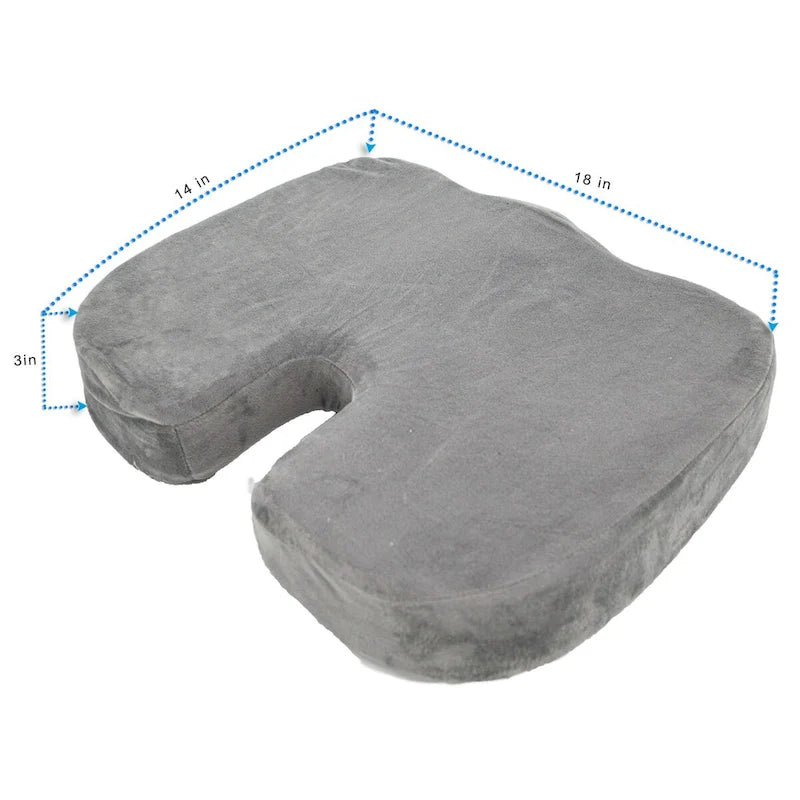 Memory Foam Cooling Gel Seat Cushion Enhanced Orthopedic Contour Coccy Cushion