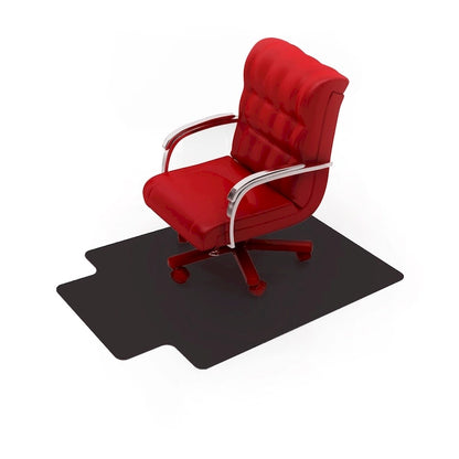 Advantagemat Black Vinyl Lipped Chair Mat for Hard Floor - 45 x 53