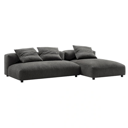 Solace 2-Piece Modular Upholstered Fabric Sectional Sofa With Chaise