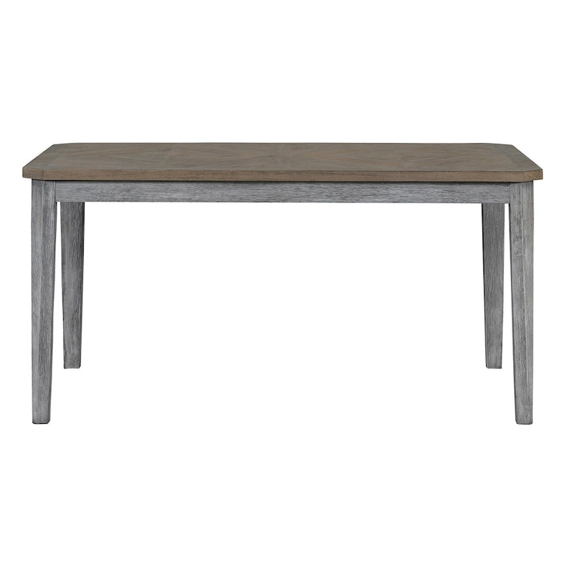 7-Piece Farmhouse Dining Set Classic Rustic Table and 6 high-back design Chairs for Dining Room