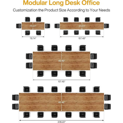 Brown Wood 13FT Rectangular Conference Table