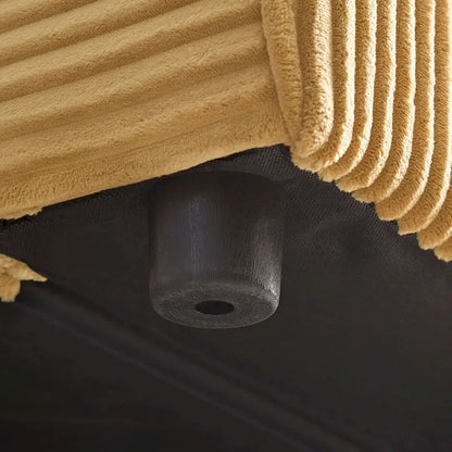 5-Seat Oversized Sectional Sofa, Yellow Corduroy, Convertible Sleeper Couch