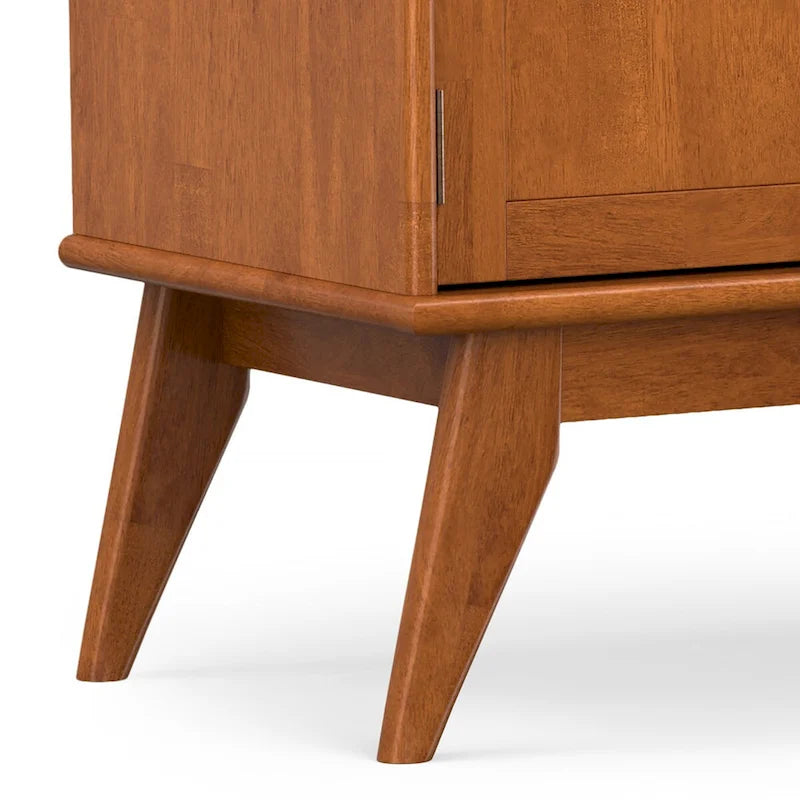 WYNDENHALL Tierney SOLID HARDWOOD 72 inch Wide Modern TV Media Stand in Teak Brown For TVs up to 80 inches