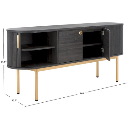 SAFAVIEH Home Shaelynn 4 Door Sideboard/Media Stand - 71Wx18Dx32H