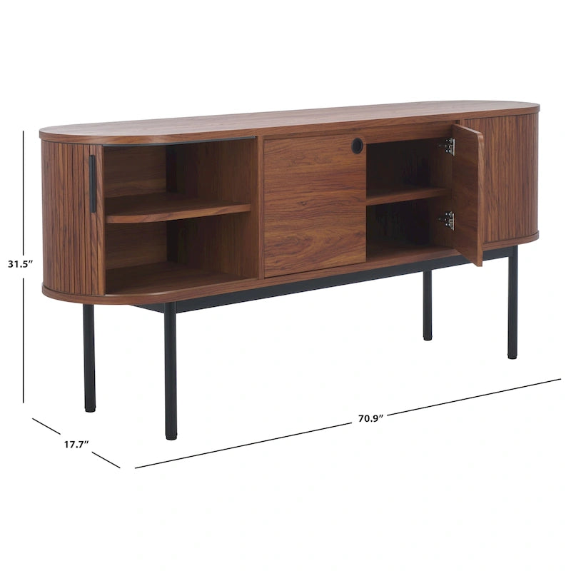 SAFAVIEH Home Shaelynn 4 Door Sideboard/Media Stand - 71Wx18Dx32H
