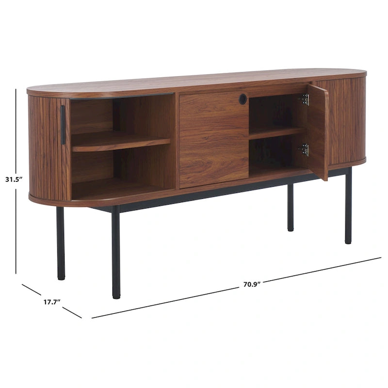 SAFAVIEH Home Shaelynn 4 Door Sideboard/Media Stand - 71Wx18Dx32H
