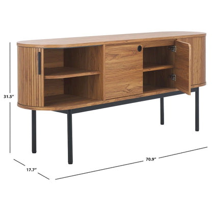 SAFAVIEH Home Shaelynn 4 Door Sideboard/Media Stand - 71Wx18Dx32H